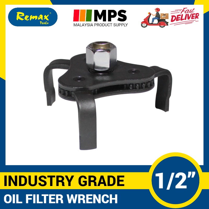 Universal 3-Jaw Adjustable Oil Filter Wrench – Fits 2-3/8" To 5" Filters (1/2" Drive)