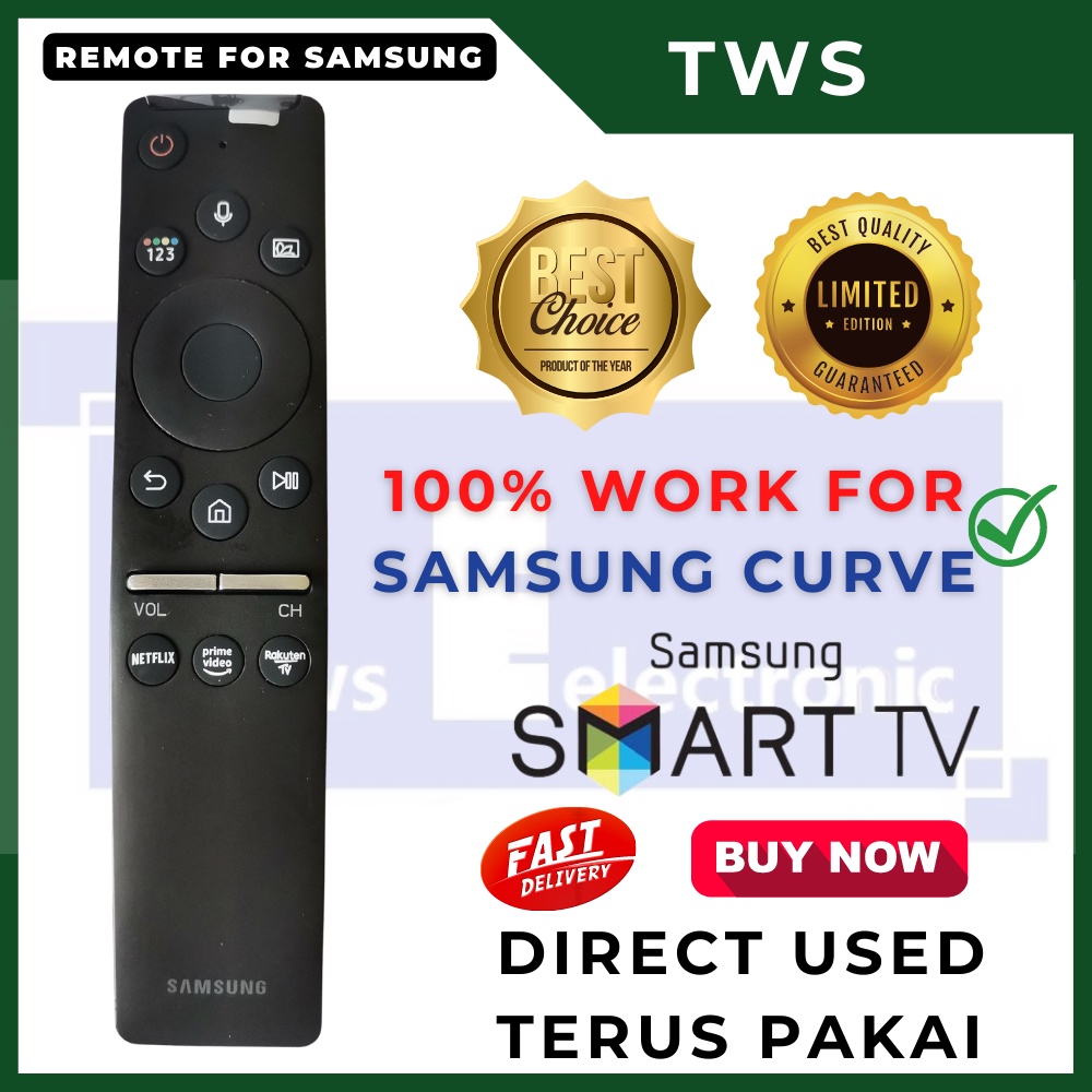 TWS Samsung 4K Smart TV Remote Control BN5901312F Compatible With BN59
