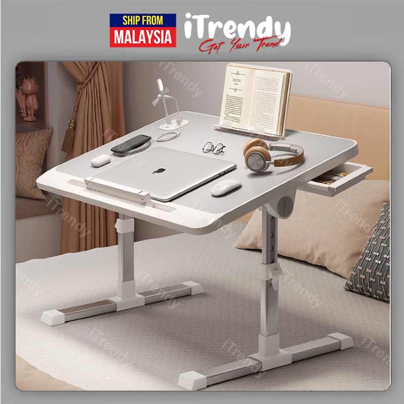 Table Portable Computer Bed Foldable Table Anti-slip Bed Laptop Table ...