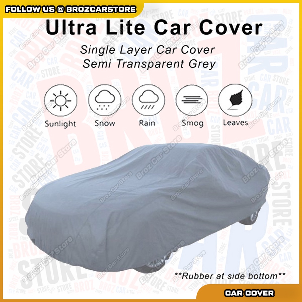 🚗 Ultra-Lite Car Cover Semi Grey Waterproof Protect Dust Dirt ...