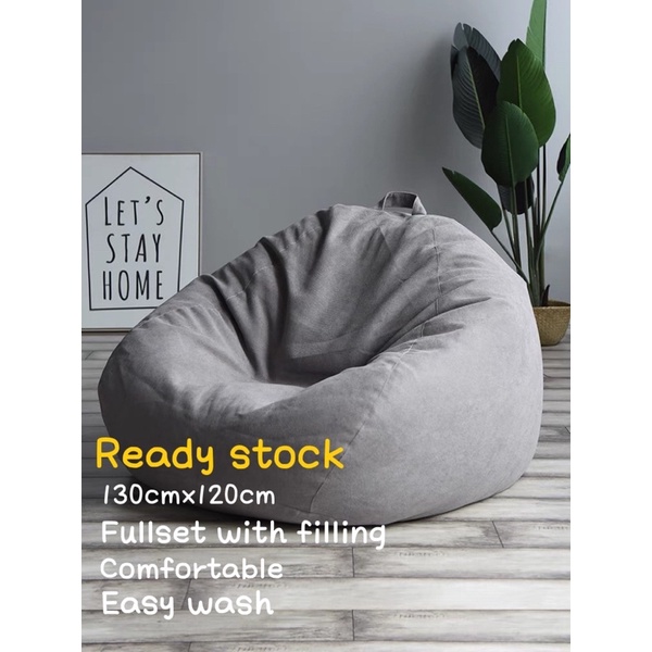 Bean Bag READY STOCK 130*120cm including beads easy wash Shopee Malaysia