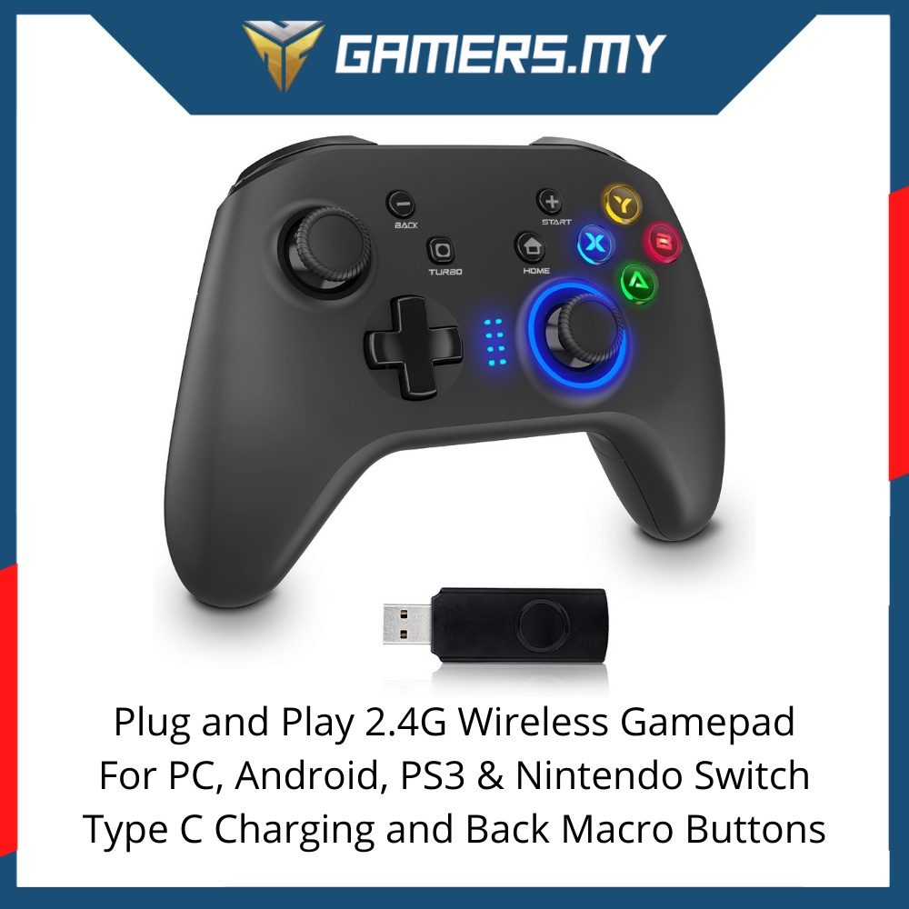 2.4G Wireless Game Controller with USB Receiver Plug and Play Gamepad