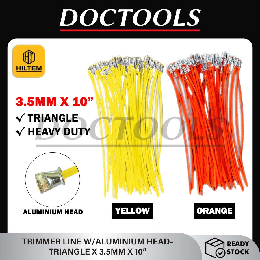 HILTEM TRIMMER LINE W/ALUMINIUM HEAD +/-100PCS X TRIANGLE X 3.5MM X 10 ...