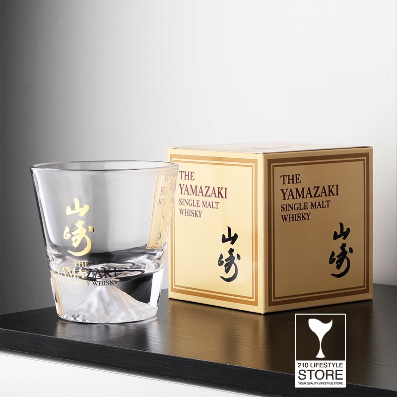 The Yamazaki Mount Fuji Rock Glass Old Fashioned Glass Whisky Glass w Ori Box Japan LIMITED EDITION