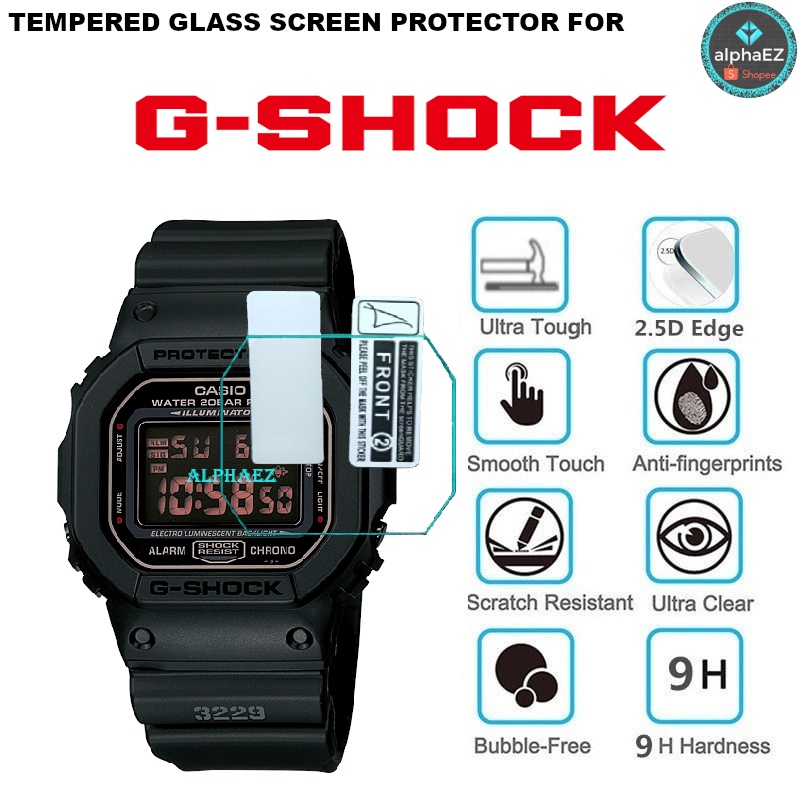 Casio DW-5600MS-1 Series 9H Watch Tempered Glass Screen Protector DW ...