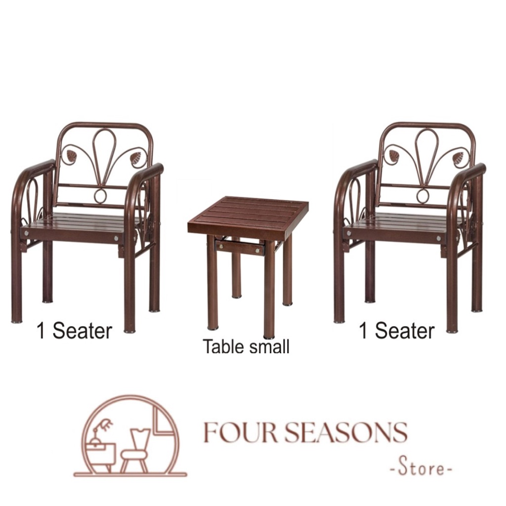 [1set 1order] Outdoor Furniture Bench Set /Long Garden Full Set/Metal