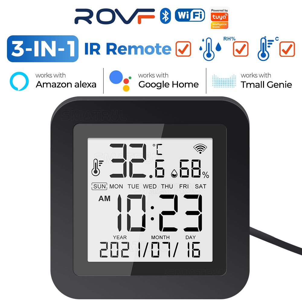 ROVF Tuya Smart Wifi IR Remote Control Universal Temperature Humidity