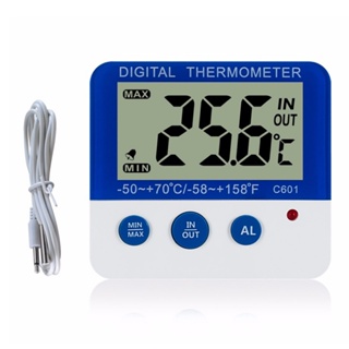 1pc Refrigerator Fridge Thermometer, Digital Freezer Room Thermometer,  Waterproof Max/Min Record Function With Large LCD Display, Hang, Stand