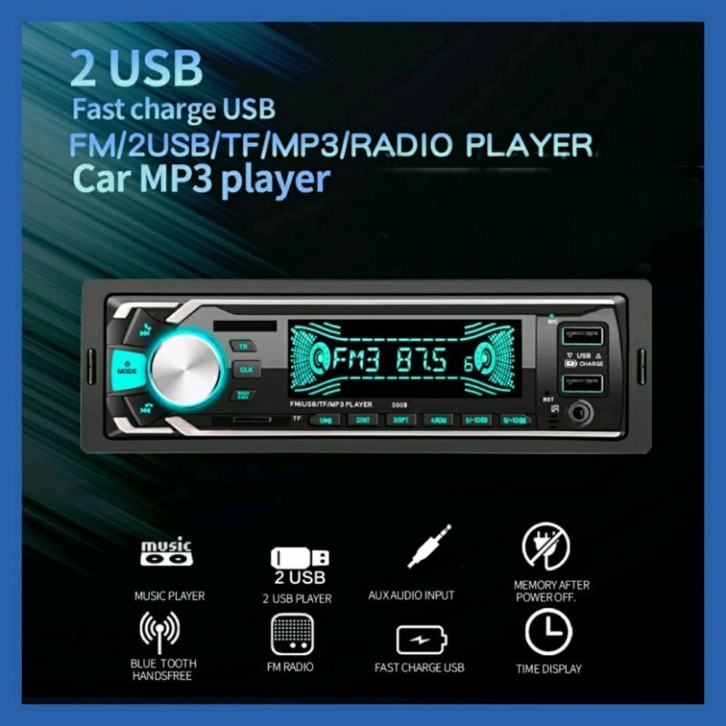 Universal Single Din Car Radio Bluetooth Mp3 Usb Aux Sd Card FM Car. Player Radio Kereta Proton