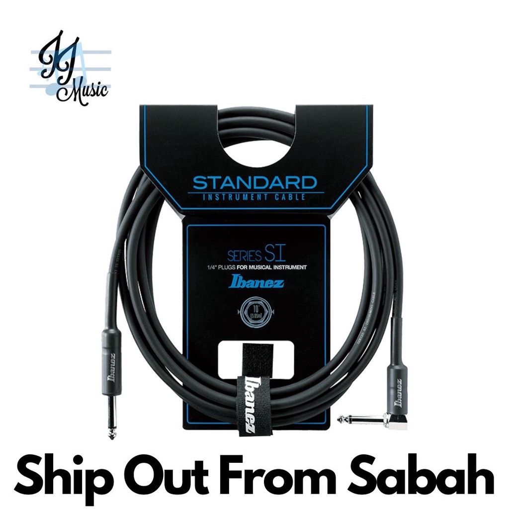 Ibanez SI10L SI Series Guitar Instrument Cable, 10ft, Straight & Right ...