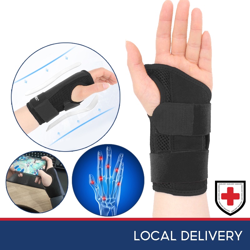 2x Adjustable Wrist Brace For Carpal Tunnel & Arthritis - Night Support Splint (Unisex, One Size)