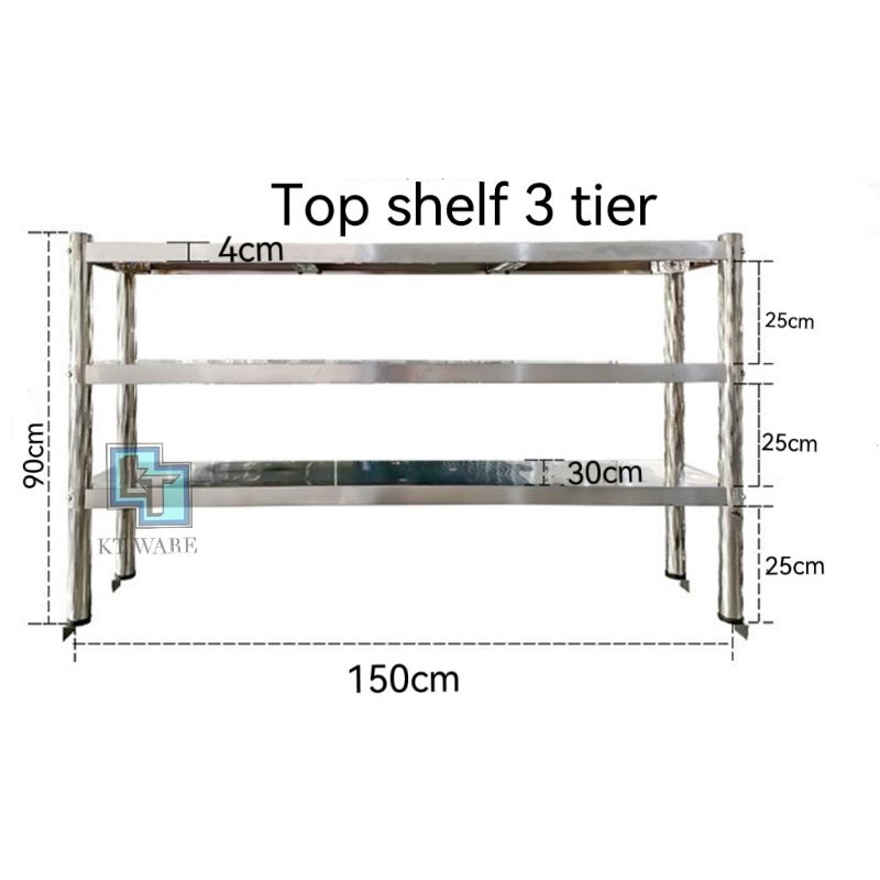 KT WARE Kitchen Over shelf Rack Extend table top rack Working Table