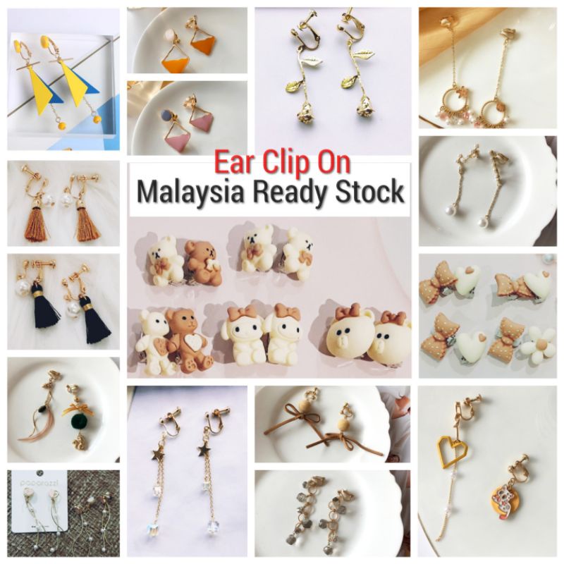 Korean style Ear clip Clip On Earring Without Piercing tiada lubang telinga fashion clip on earring 520 Shopee Malaysia