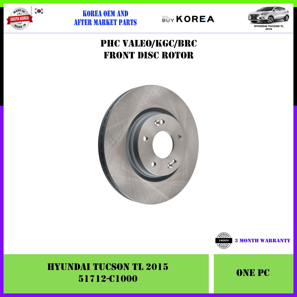 Hyundai Tucson TL 2016 Front Korea Aftermarket Disc Rotor 1pc (51712 ...