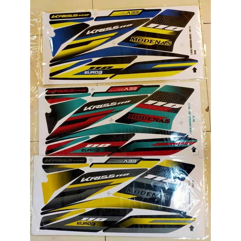 MODENAS KRISS110 EURO 3 MR3 NEW BODY COVER SET STRIPE (1TH) BODY ...