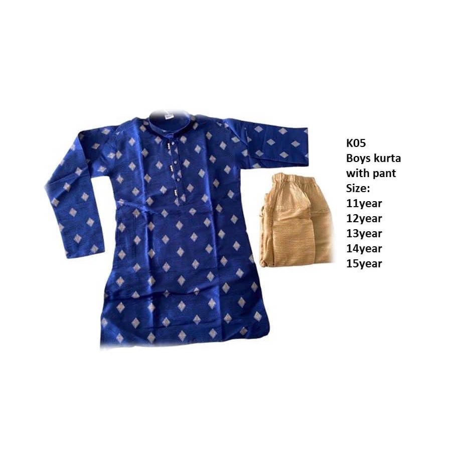 Boy Ombre Serwani Kurta Set - Blue