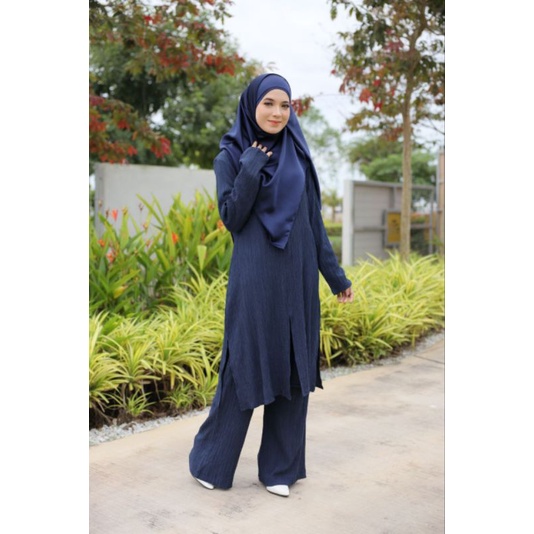 Baju Seluar Muslimah Bella Ironless By Theaza Shopee Malaysia