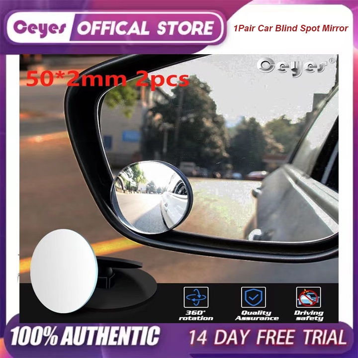 2 Pcs Car Motorcycle Blind Spot Mirror 360 Rotatable Waterproof 3M