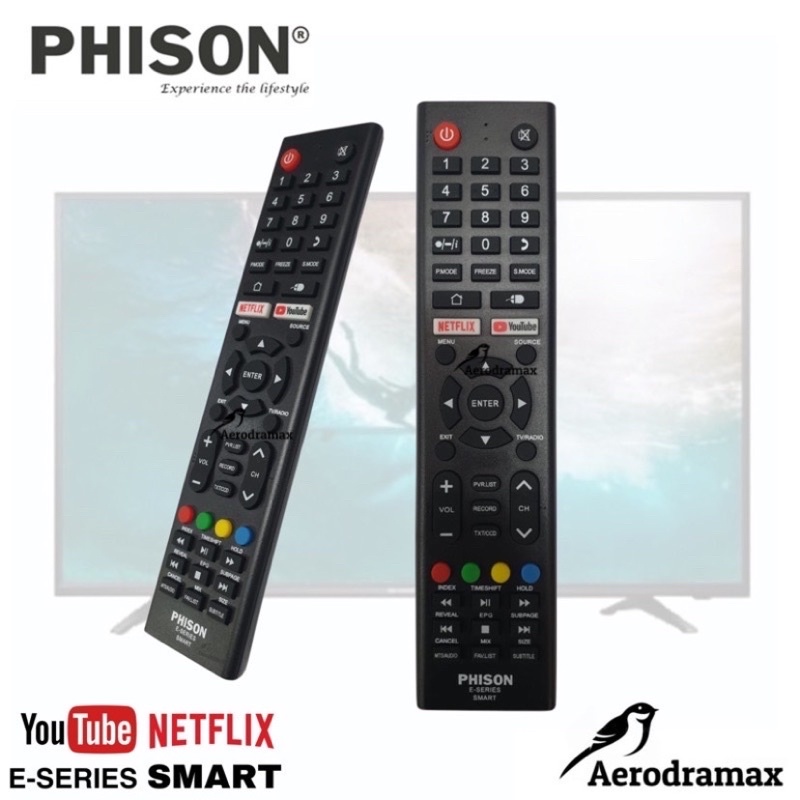 PHISON E SERIES SMART TV REMOTE CONTROL WITH YOUTUBE &NETFLIX BUTTON ...