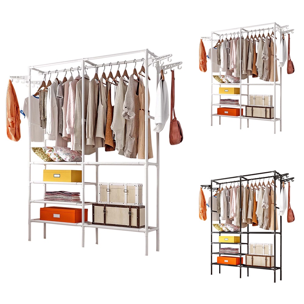 Large Stainless Steel Wardrobe Storage Clothes Rack | Shopee Malaysia