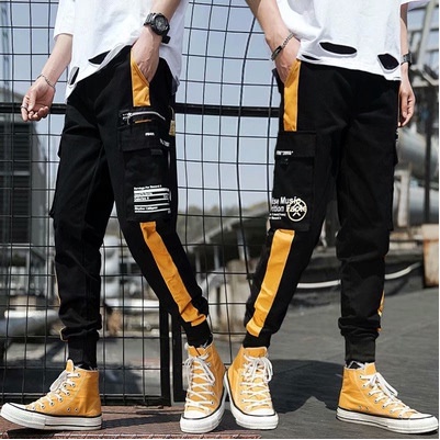 Multi Pocket Seluar Cargo Kargo Jogger Men's Straight Trousers Hip Hop ...