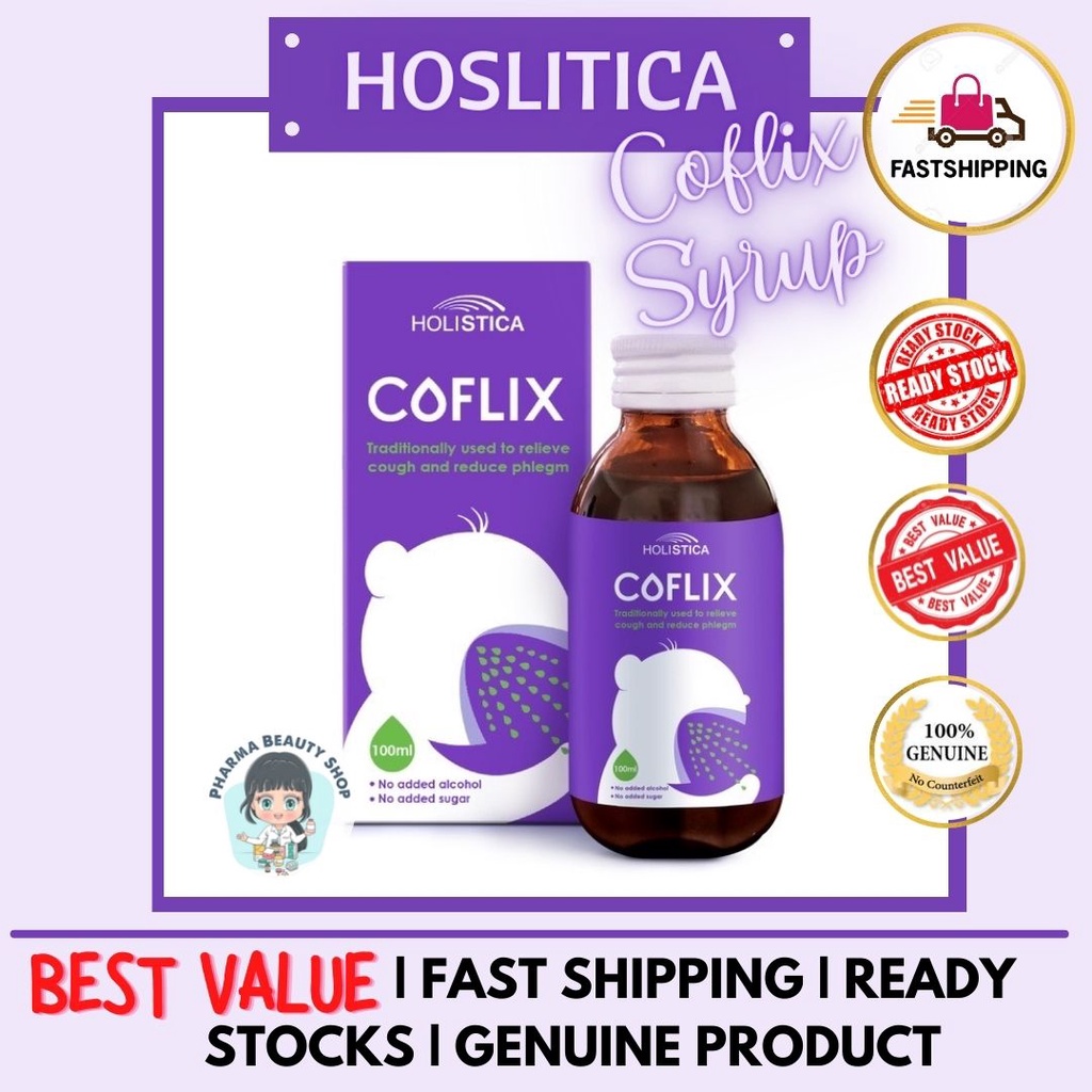 Holistica Coflix Syrup 100ml (Nondrowsy, Sugar & AlcoholFree Cough