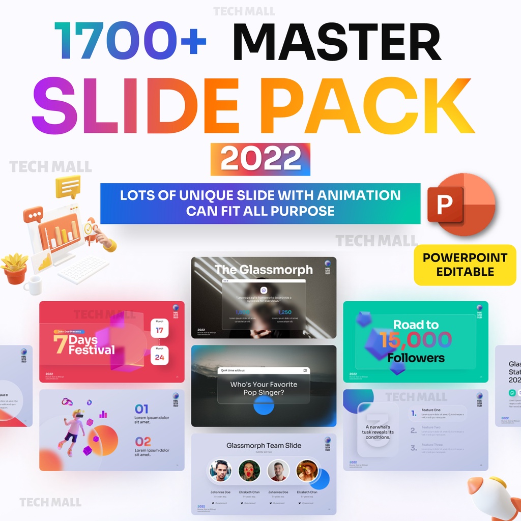 1700+ Master Slide Pack PowerPoint Template 2022 | Shopee Malaysia