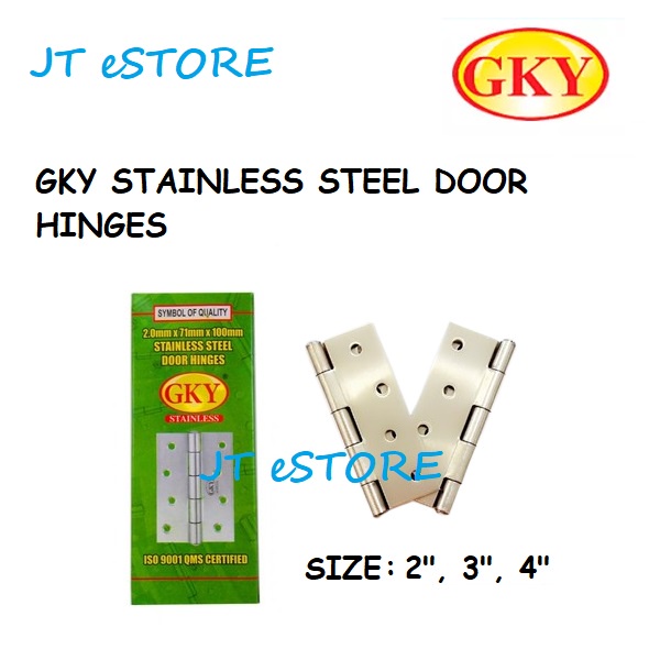 JT eSTORE] GKY Brand Stainless Steel Door Hinges (3 / 4 / 5) - 1 Pair  (2Pcs)
