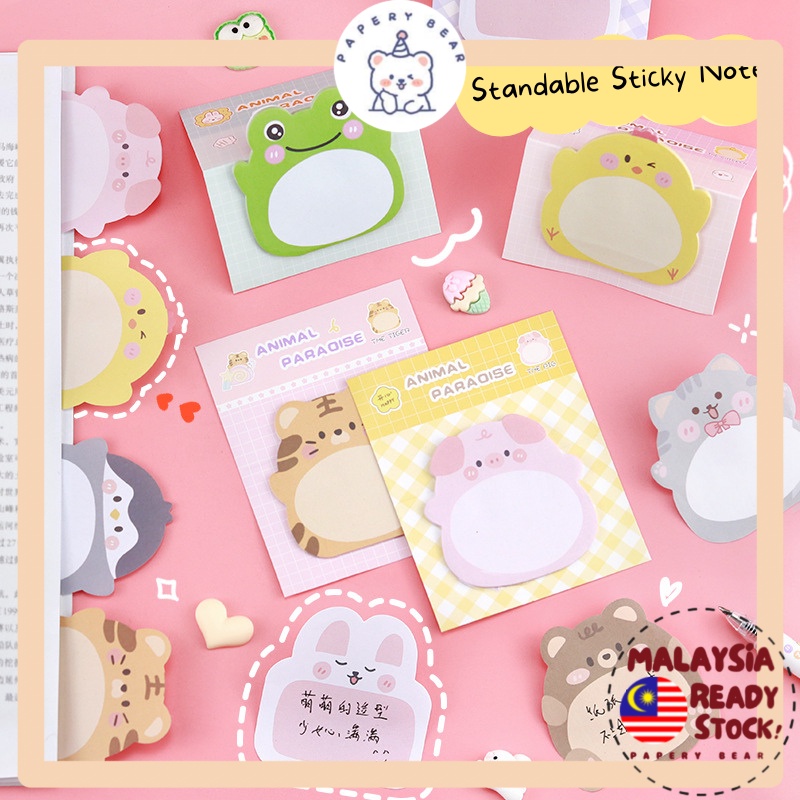 Mini Size Sticky Note Cute Animal Paradise Standable Sticky Note ...