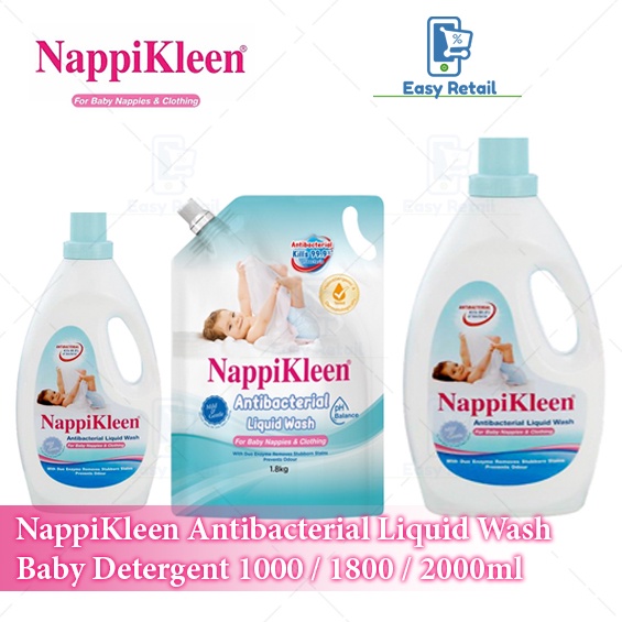 NappiKleen Antibacterial Liquid Wash Baby Laundry Detergent For Nappies