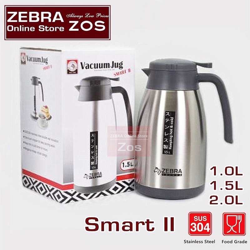 Zebra Stainless Steel Vacuum Thermo Jug Smart II 1.5L 2.0L Shopee