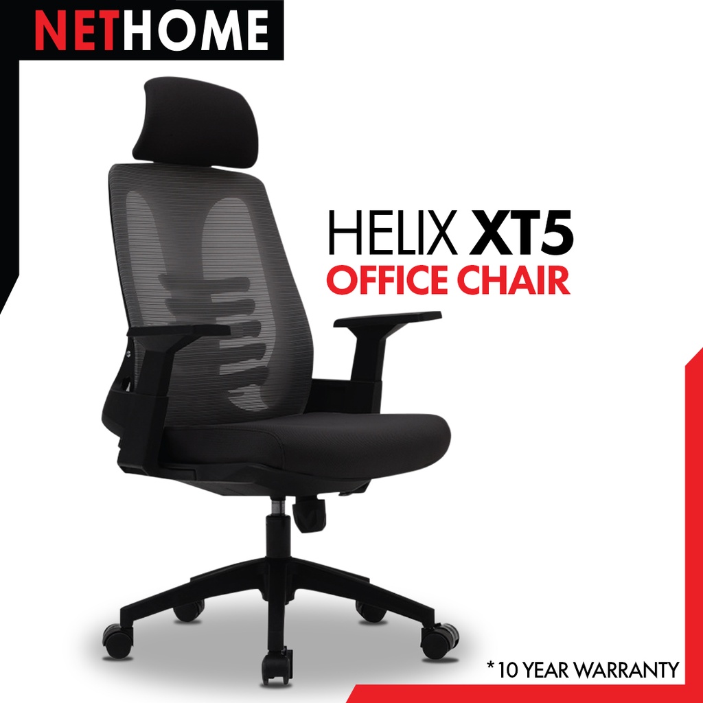 NETHOME HELIX XT5 ERGONOMIC PREMIUM OFFICE CHAIR Gaming Chair Office Chair Kerusi 10 Years Official Warranty Shopee Malaysia