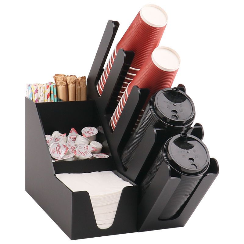 Coffee Tea Shop Cup Holder Commercial Bar Supplies Tissue Straw Storage