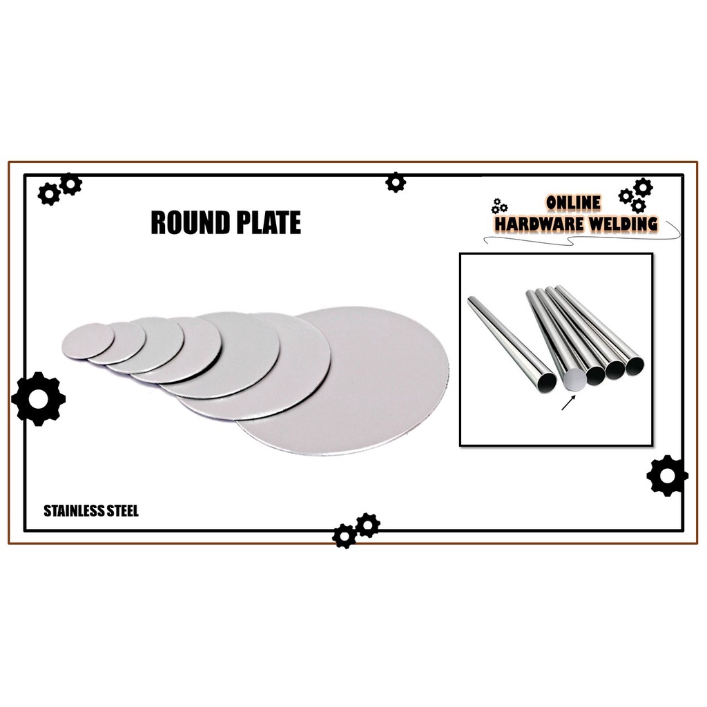 Round Plate/Round Stainless Steel Plate Papan Stainless Steel Bulat/Circular Plate Disc Plate
