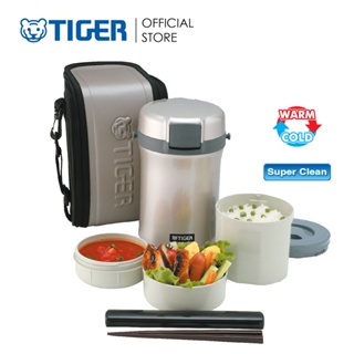 TIGER Tiger Thermos Insulated Lunch Box Stainless Steel Lunch Jar About 3  cups Black LWU-A172-KM Tiger 