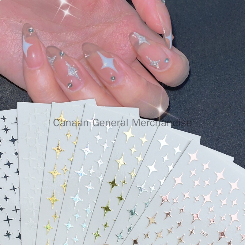 Ins Wind Star Nail enhancement sticker 3D adhesive tape Laser gold