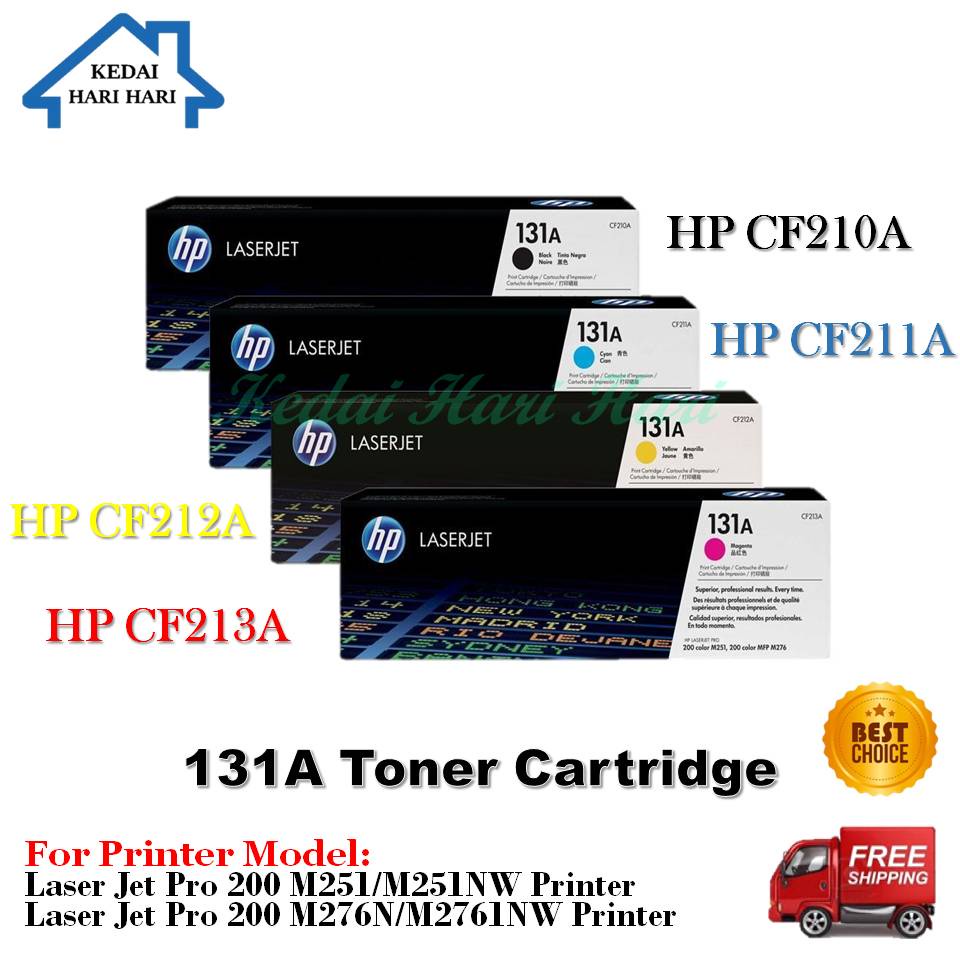 Hp 131a Toner Cartridge Cf210a Black Cf211a Cyan Cf212a Yellow Cf213a Magenta Laserjet Printer 