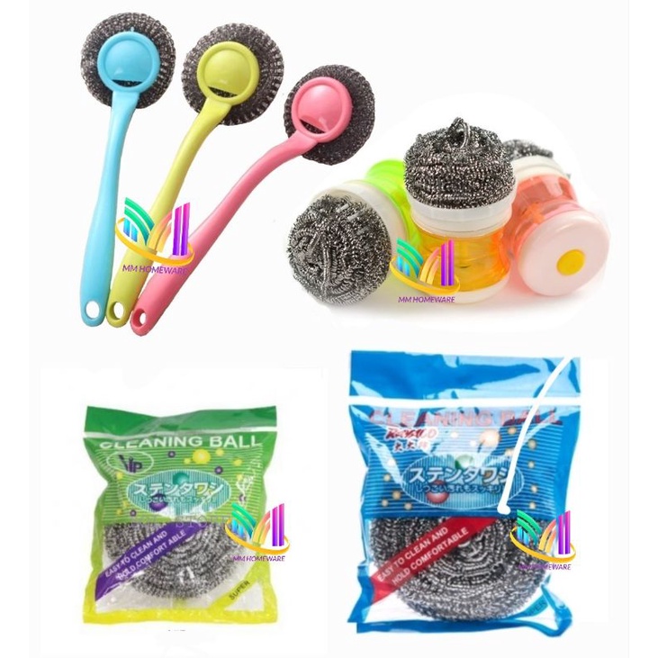 Stainless Steel Cleaning Ball / Cleaning Brush Ball With Long Handle ...
