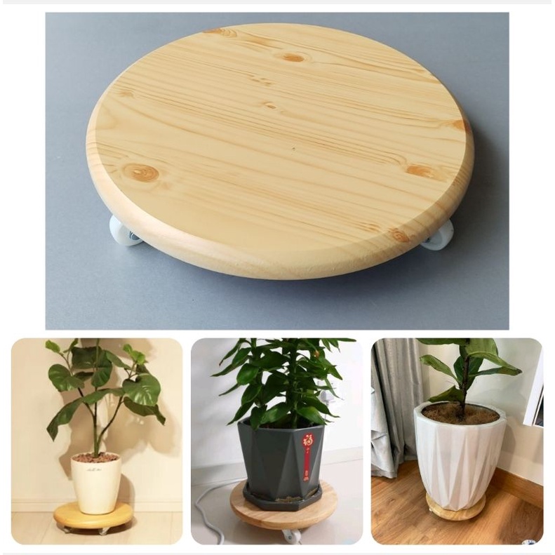 Flower Pot Removable Tray Plant Holder Stand Base with Wheels Flowers ...