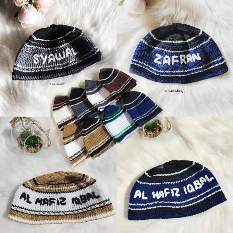 Ready Stok] Kopiah Bayi Murah + Free tambah Nama/Kopiah Bayi Freesize ...