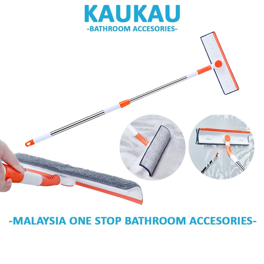KAUKAU Adjustable 2in1 Glass Wiper Window Cleaning Tools Cleaning Brush