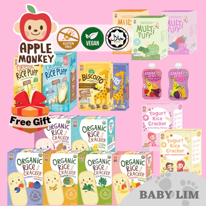 [50 OFF] Apple Monkey Baby Snack Series Rice Cracker