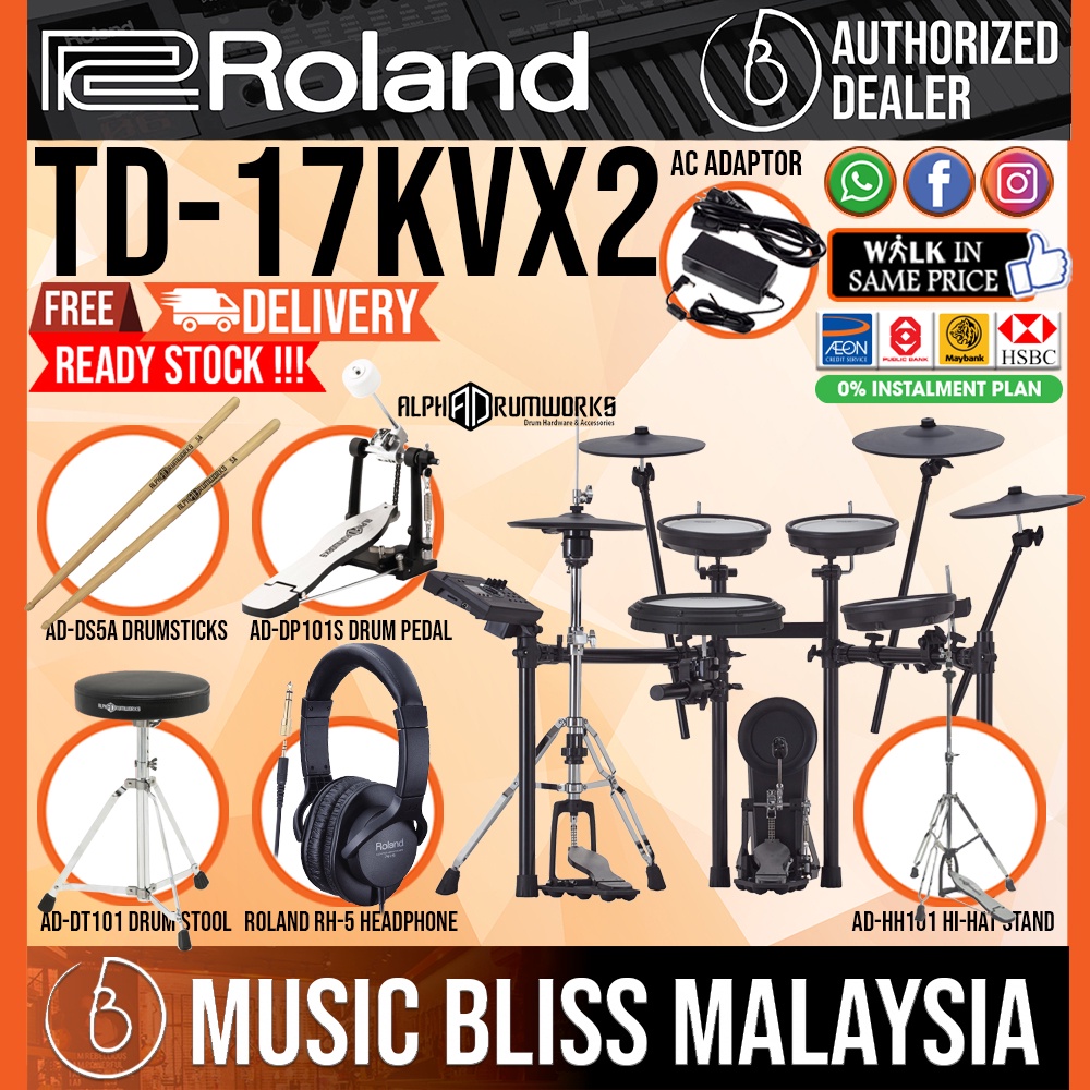 Same Day Delivery Roland Td 17kvx2 Gen 2 V Drums Digital Electronic