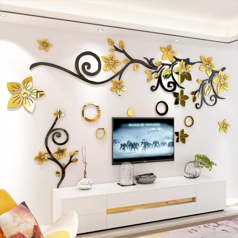 [DAORUI] Tv Background Wall Sticker Self-Adhesive Bedroom Decoration ...