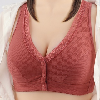 FallSweet Seamless Front Button Bras Plus Size Brassiere Soft No