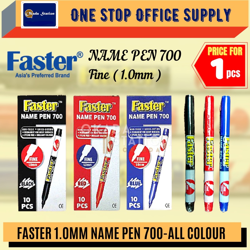 Faster 700 Permanent Marker1.0 point (Red/Black/Blue/Green) /NAME PEN