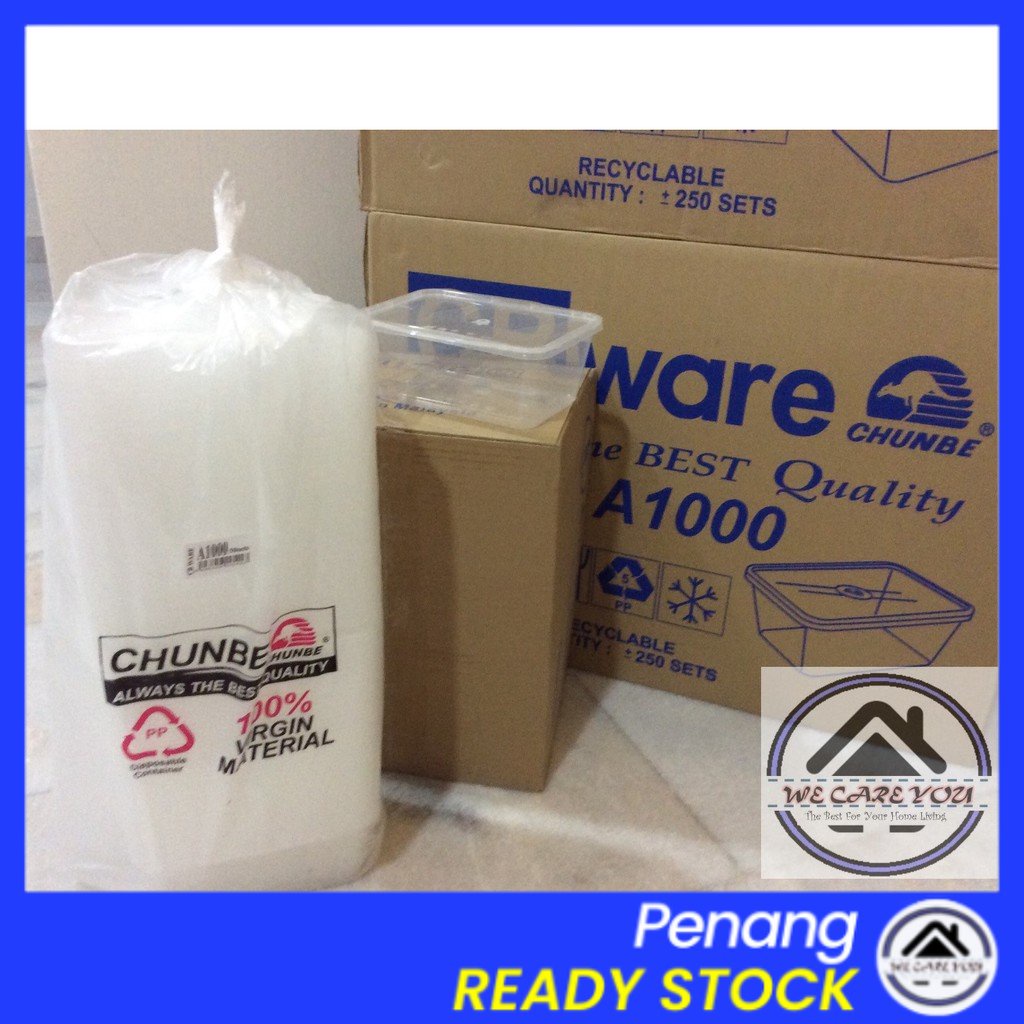 Wecareyou20 50PCS Rectangular Disposable Plastic Food Container 1000ML ...