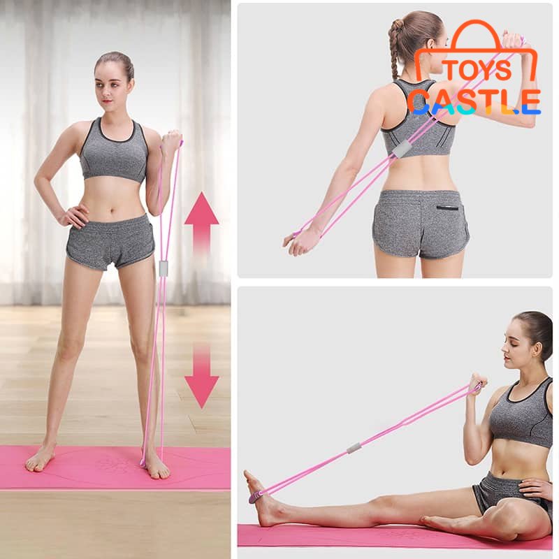 Rope Rubber Elastic Band 8 Word Yoga Fitness Chest Expander for Sports –