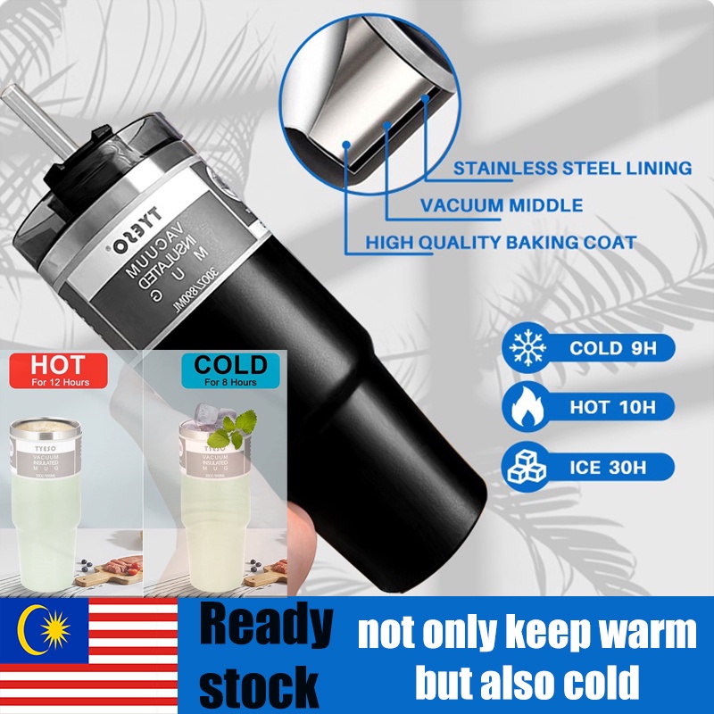 304 Stainless Steel Thermos Tumbler Bottle With Straw Insulated Flask ...