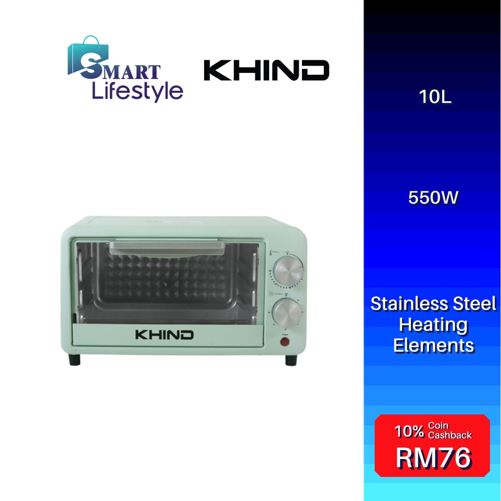 Khind 10L Mini Electric Oven White/ Green OT10 Shopee Malaysia